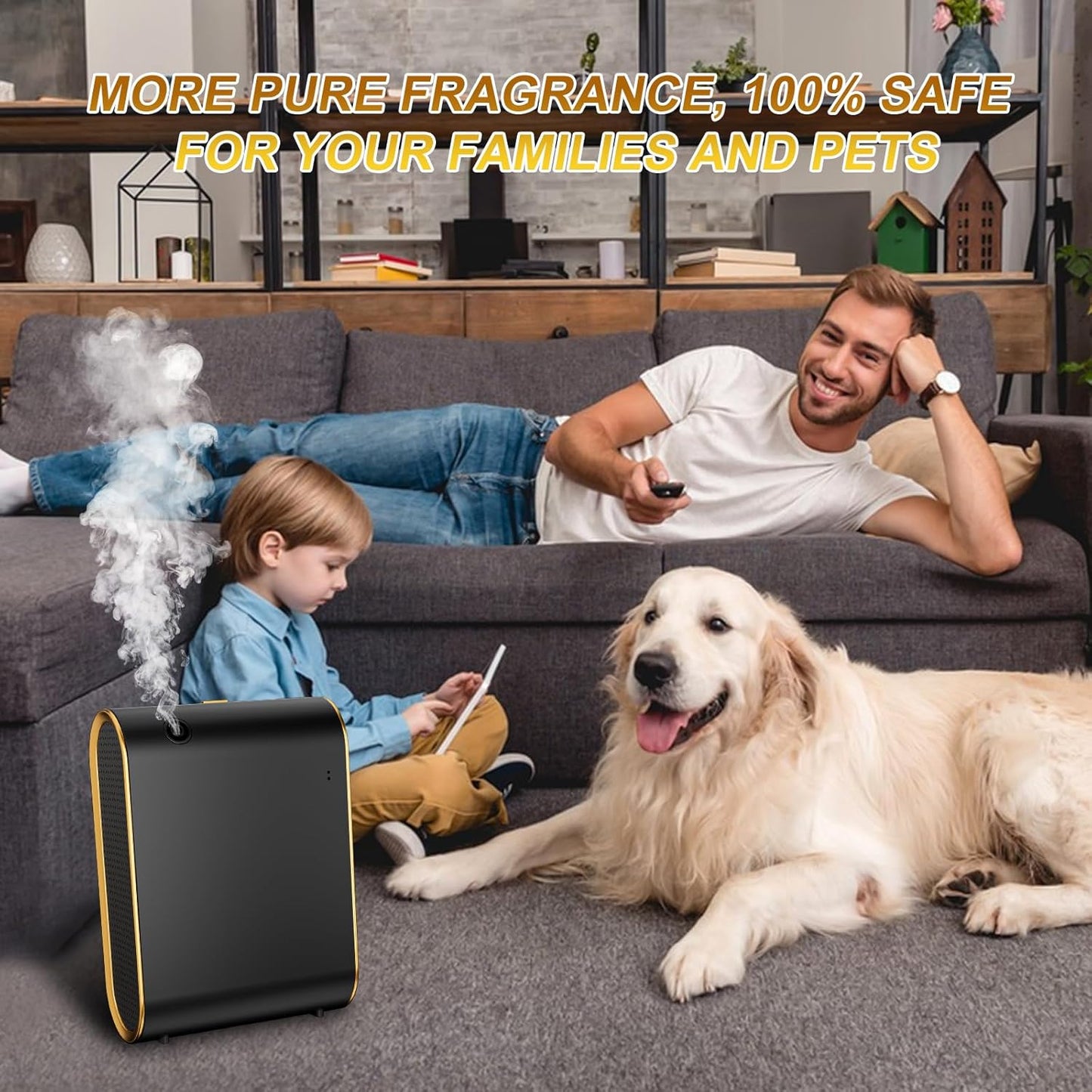 Smart Scent Air Machine for Home, 1500 Sq. Ft Hotel Collection Diffuser with Cold Air Tech, Whole House Fragrance & Low Noise, Bluetooth Scent Air Diffuser for Home, Hotel, Office, Spa(Black)