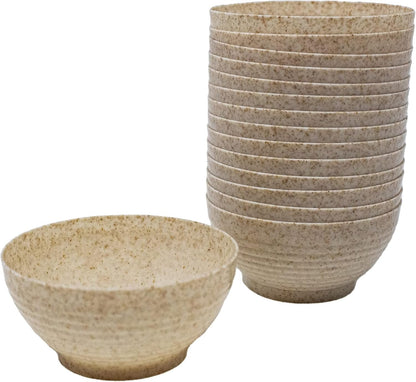 50 Pack Eco-Wheat 3 oz. Asian-Style Mini Wheat Plastic Bowl for Appetizer Bowls Wheat Plastic Small Disposable Dessert Bowls Professional-Grade Recyclable Wheat Straw Mini Dessert Cup CMJJ