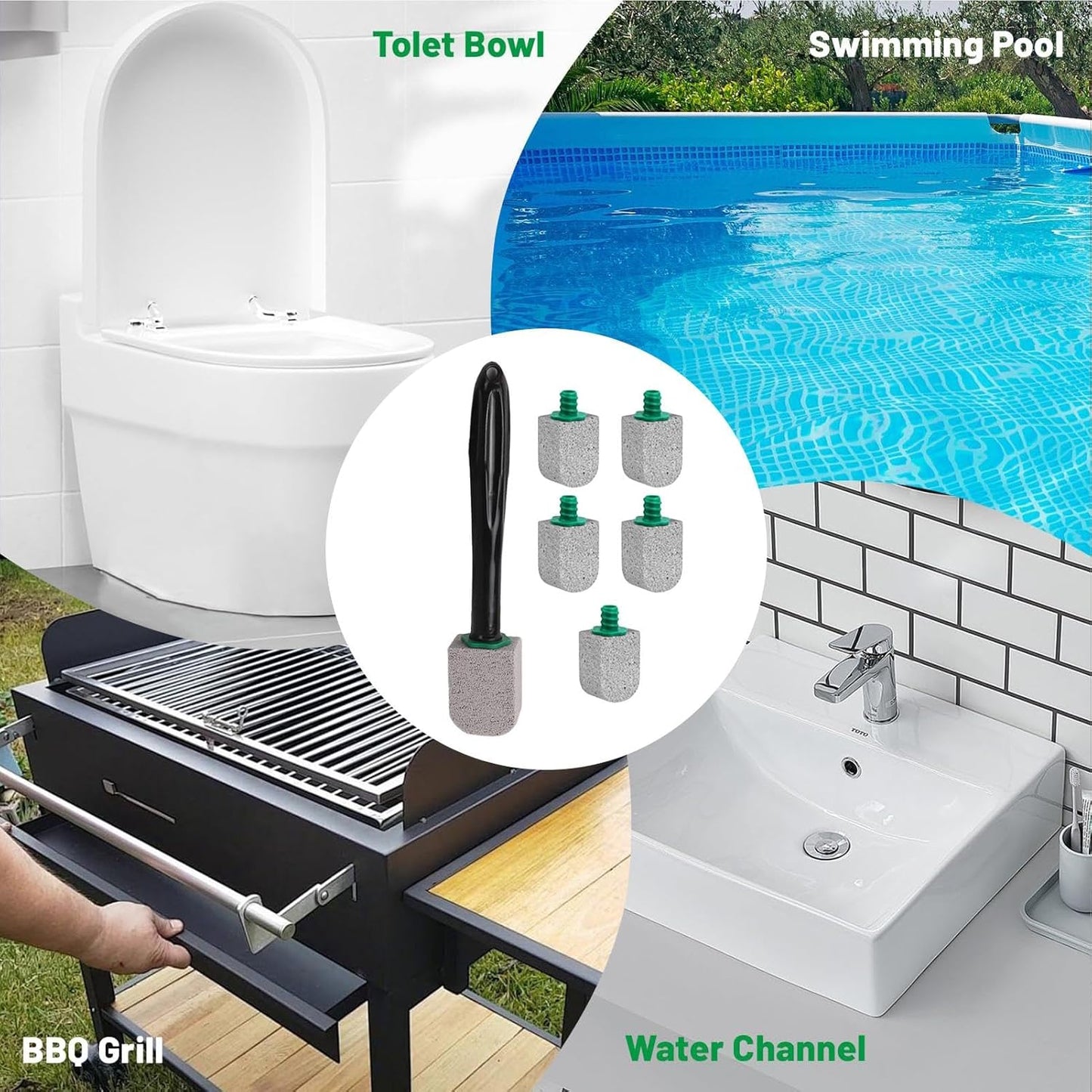 Toilet Cleaning Wand, Toilet Bowl Stain Remover, Deep Scrub Accessories, Hard Water Dirt Lifter Tool, Efficient Bowl Maintenance, Essential for Household Clean, 9.5x2.4x1.8in