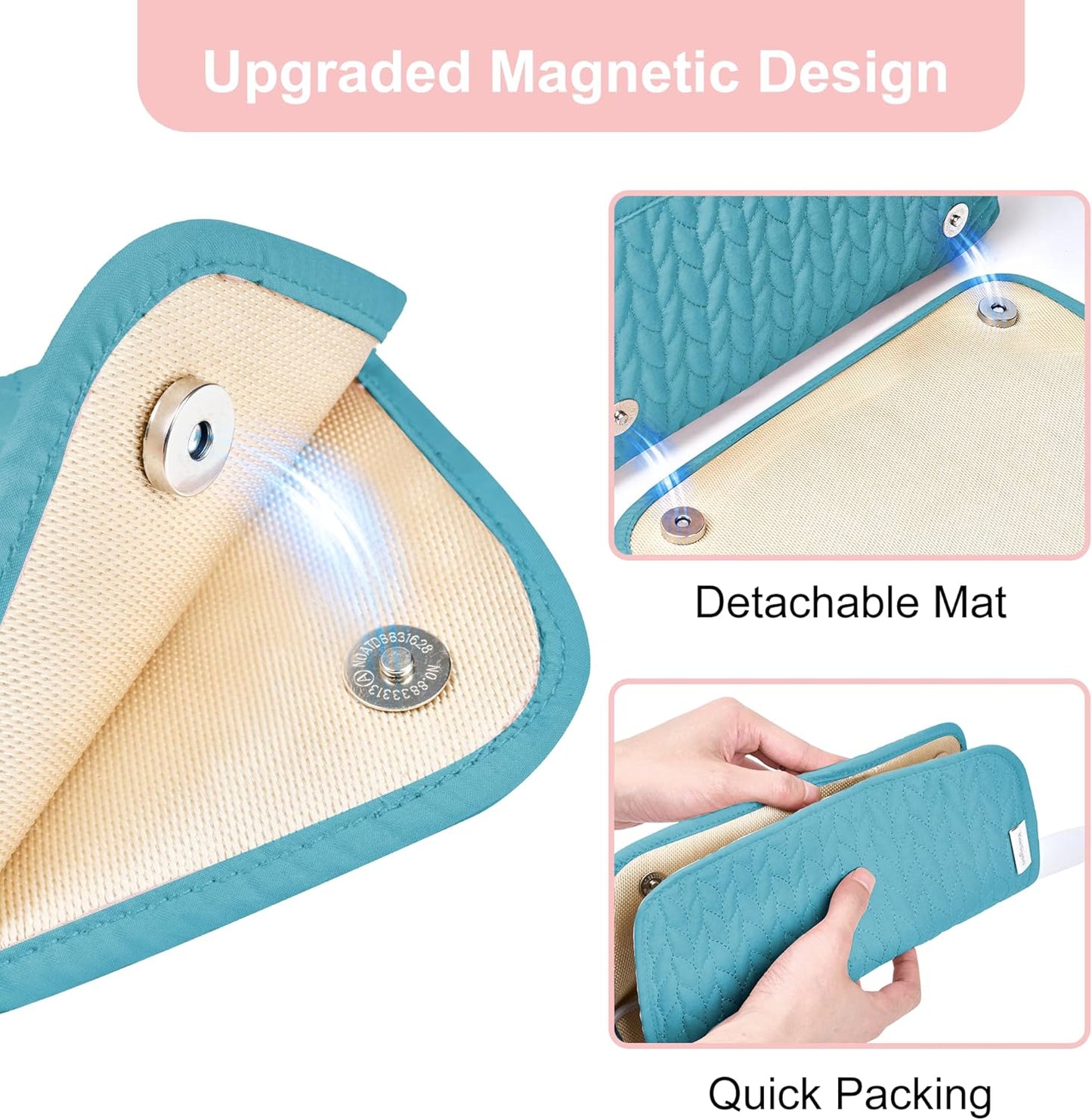 Hair Tools Travel Bag Karsyon Heat Resistant Mat Case Hot Tools Straightener, Curling Iron,Hair Dryers,Haircare Accessories Travel Essentials for Women 2 in 1 Organizer Bags(Teal)