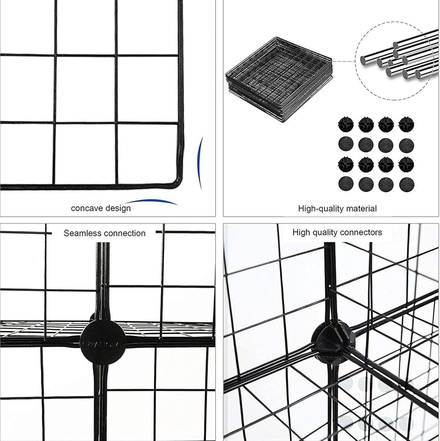 C&AHOME Wire Cube Storage, 9-Cube Storage Organizer, Metal Stackable Storage Bins, Modular Bookshelf, DIY Closet Cabinet Ideal for LivingRoom Bedroom, Home, Office 36.6”L x 12.4”W x 48.4”H Black