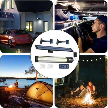 Nuyhgtr Solar Lights Outdoor, Usb Rechargeable Led Light, Smart Porch Lamp with Remote Control, Waterproof Solar Lighting for Barn Garage, Garden Fence, and Yard Use, White