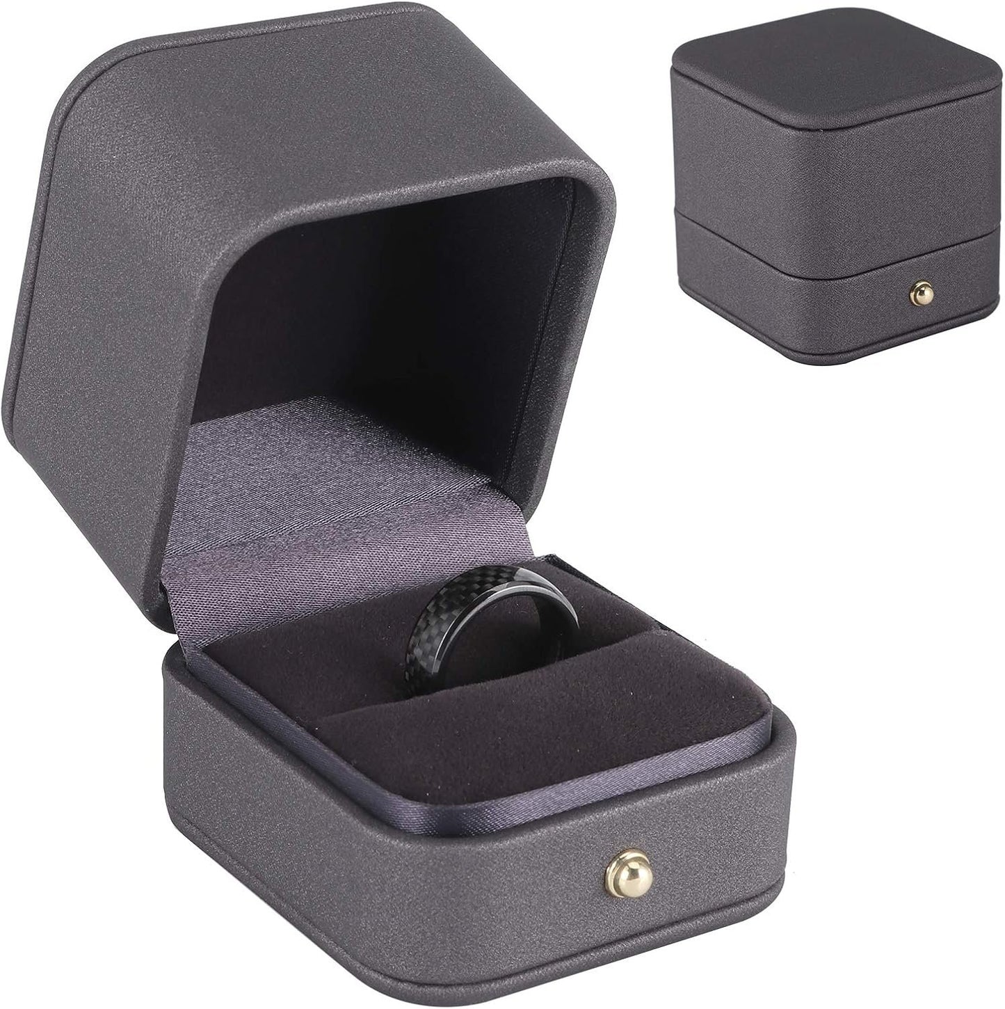 Tesla Smart Ring Black Carbon Fiber Smart Finger Keyring with Box Fit for Tesla Model X/S (12)