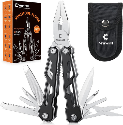 Wuwrll Multitool with Safety Locking,16-in-1 Multi Tool Stainless Steel Pocket Knife Set with Pliers, Upgrade Camping Tool Gifts for Men,for Survival, Camping, Hiking, Outdoor、