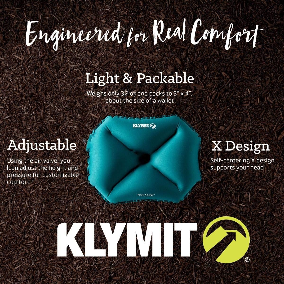 Klymit Pillow X Inflatable Camping Travel Pillow