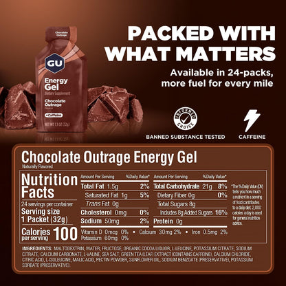 GU Energy - Energy Gels - Chocolate Outrage (with caffeine)