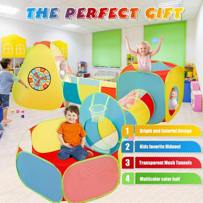 5Pack Kids Play Tent,Foldable Pop Up Tents with Carry Bag, Outdoor Playhouse with Crawling Toys & Play Tent (5 Pack Play Tent)