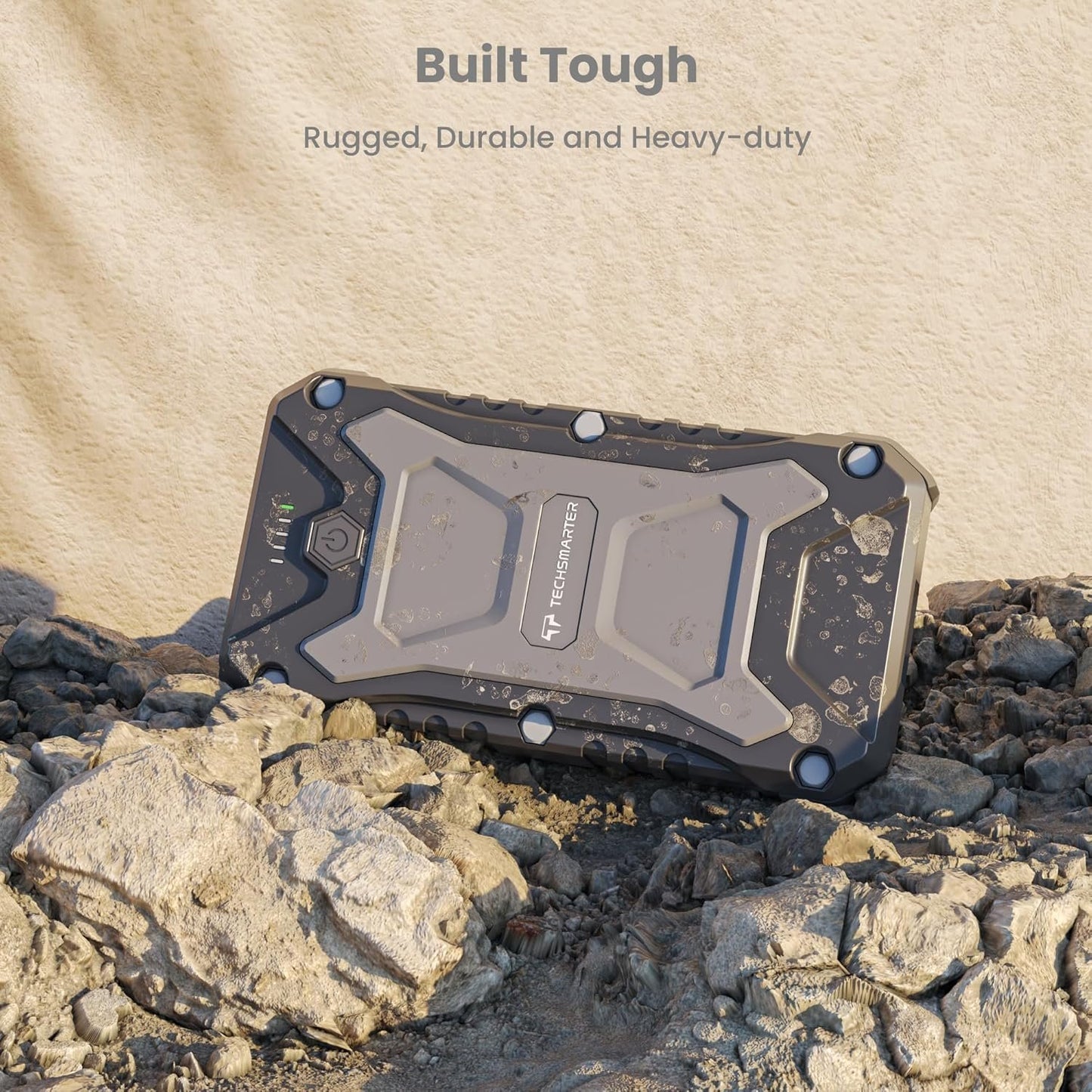 TECHSMARTER Rugged & Waterproof 30000mAh 65W USB-C & 15W Wireless Charging Laptop Portable Charger, Heavy Duty Power Bank for Outdoors, Compatible with iPhone, Galaxy, Android, iPad, MacBook, Laptop