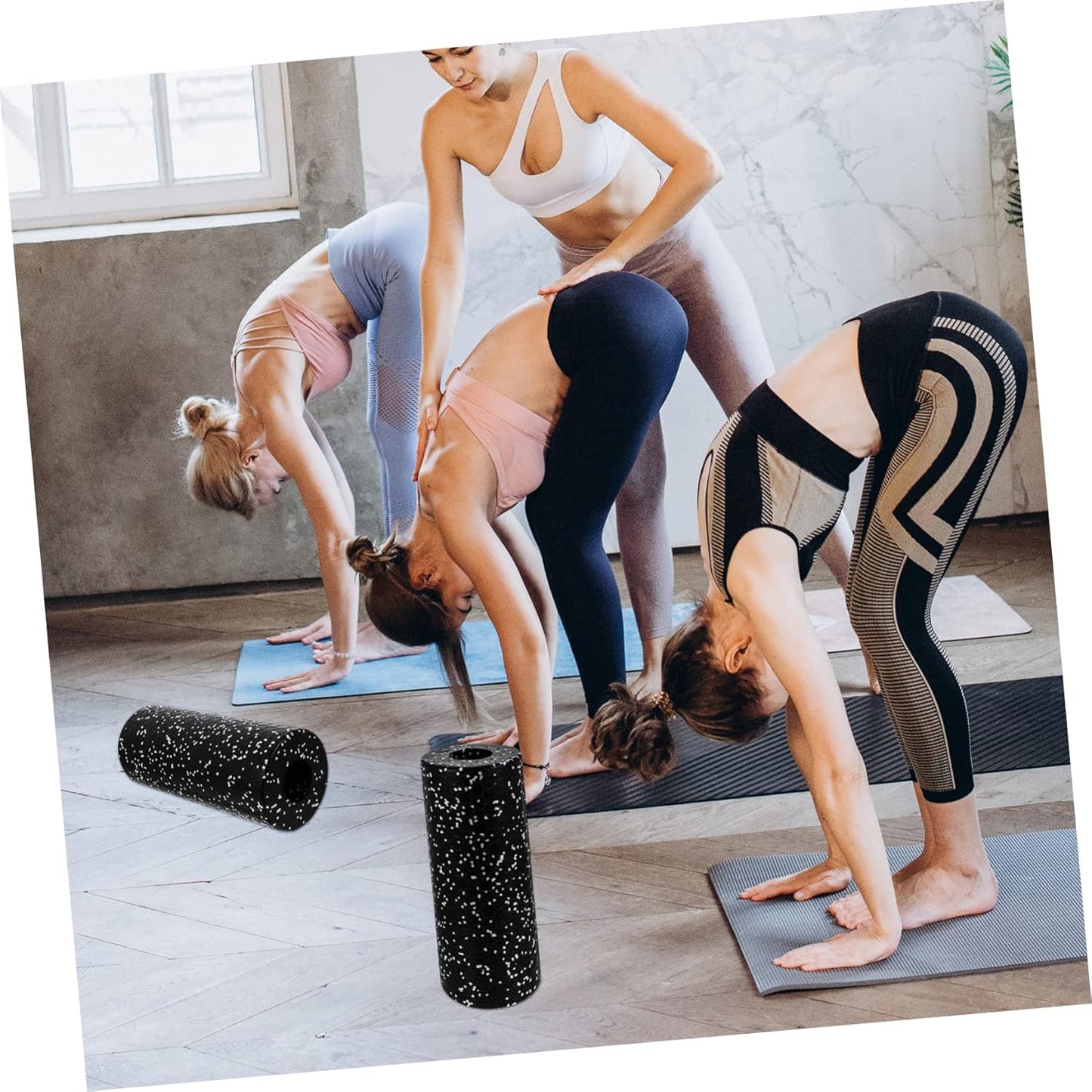 TOYANDONA Di Colonne Yoga Piccolo Di Allenamento Massaggiante Per i Muscoli Del Tessuto Profondo Di Massaggio Alla Schiena Da Palestra Schiuma Bianca