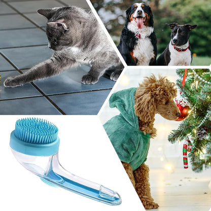 Dog Bath Brush, Pet Toilet Massaggio, Portatile Silicone Bristles, Ergonomic Handle Scrubber, Massaggio profondo di pulizia, per interni, Outdoor Bathing, Shower, Spa, Gatti, Kittens