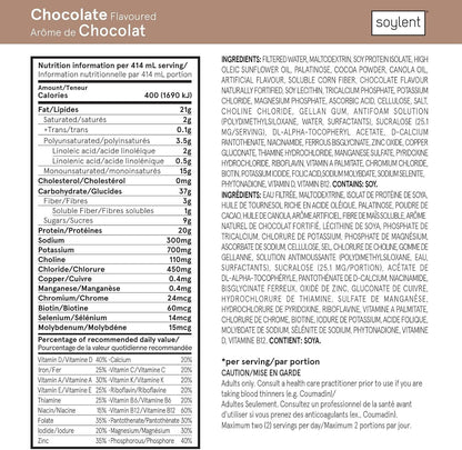 Soylent Plant Based Meal Replacement Shake, Chocolate – Contains 20g Complete Vegan Protein, Ready-to-Drink – 414 ml, 12 Pack