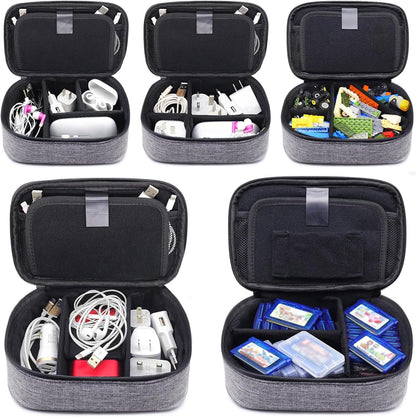 sisma Travel Electronics Organiser Carrying Case for Power Cords Power Bank Earbuds Hard Drives Memory Cards Laptop Adapter Mouse Small Tech Accessories -Grey 1680d Fabrics