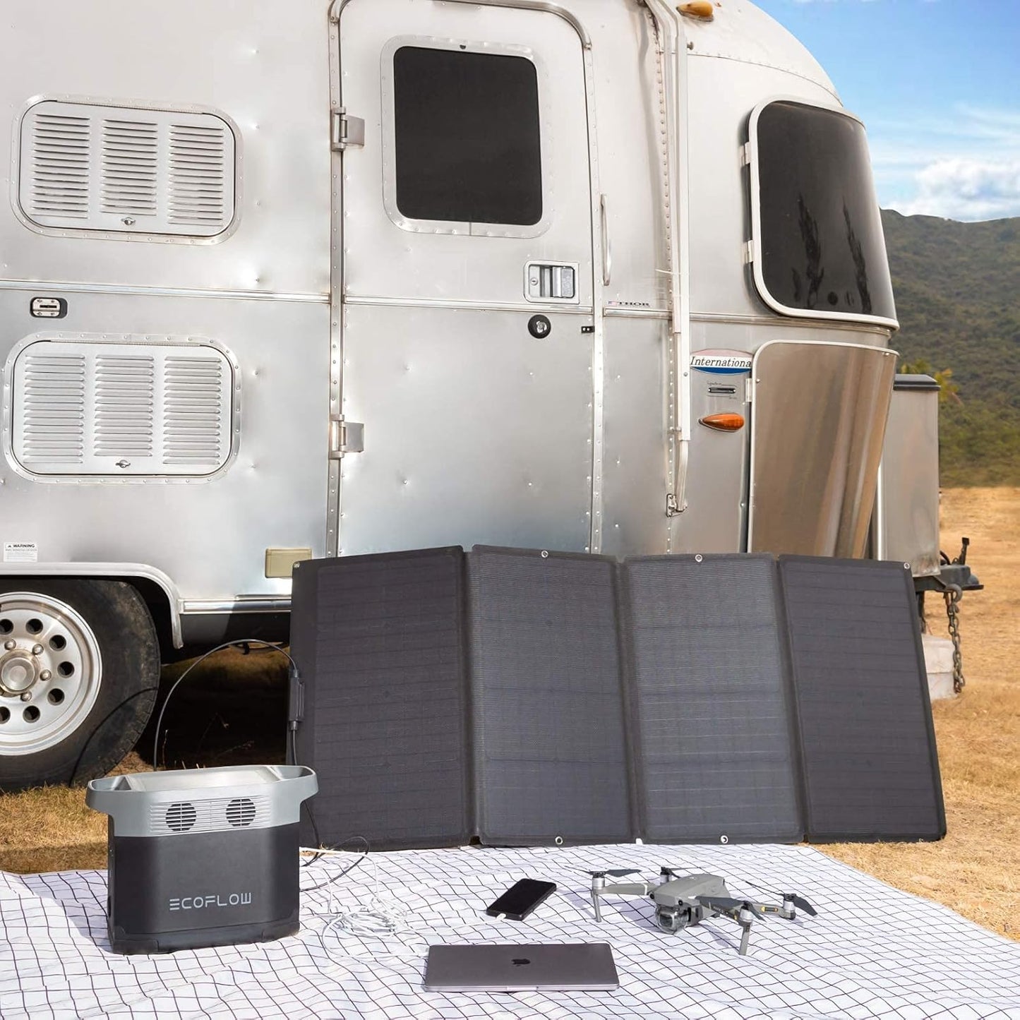 EF ECOFLOW 160 Watt Portable Solar Panel for Power Station, Foldable Solar Charger with Adjustable Kickstand, Waterproof IP68 for Outdoor Camping RV Off Grid System…