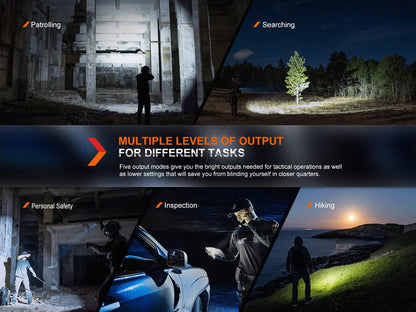Fenix PD36R Pro 2800 Lumen Rechargeable Tactical Flashlight with 380m Beam & 5 Brightness Levels - IP68 Waterproof - Led Torch Super Bright with USB-C Charging Port