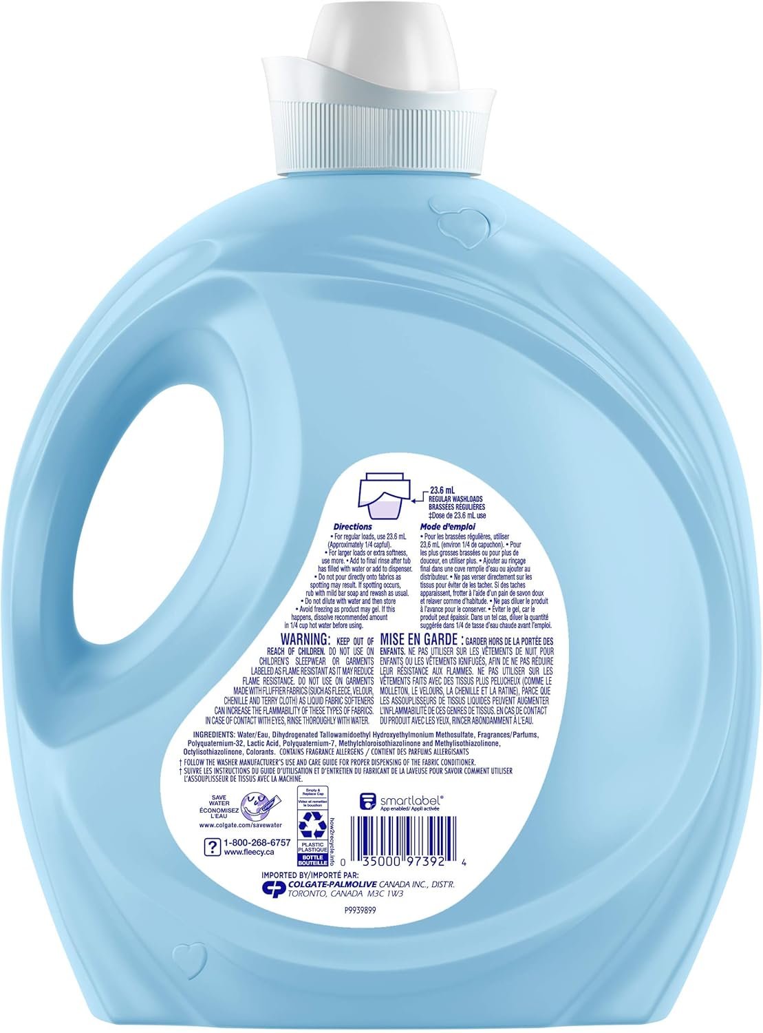 Fleecy Liquid Fabric Softener, Fresh Mountain Air Scent Fabric Softener, 199 Loads, 4.7L - Soft as Mother's Touch, Increases Silkiness, Fluffiness and Comfort Laundry Softener