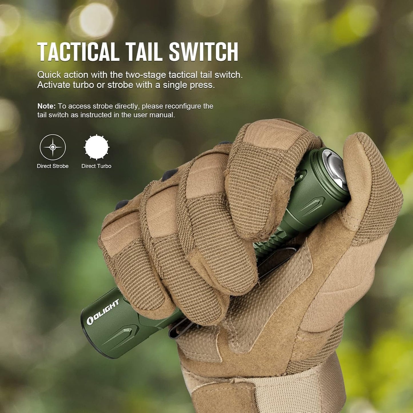 OLIGHT Warrior 3S Tactical Rechargeable Flashlight, 2300 Lumens Bright LED Flashlights with 6 Output Settings, Ideal for Hiking, Rescue, Law Enforcement (OD Green)