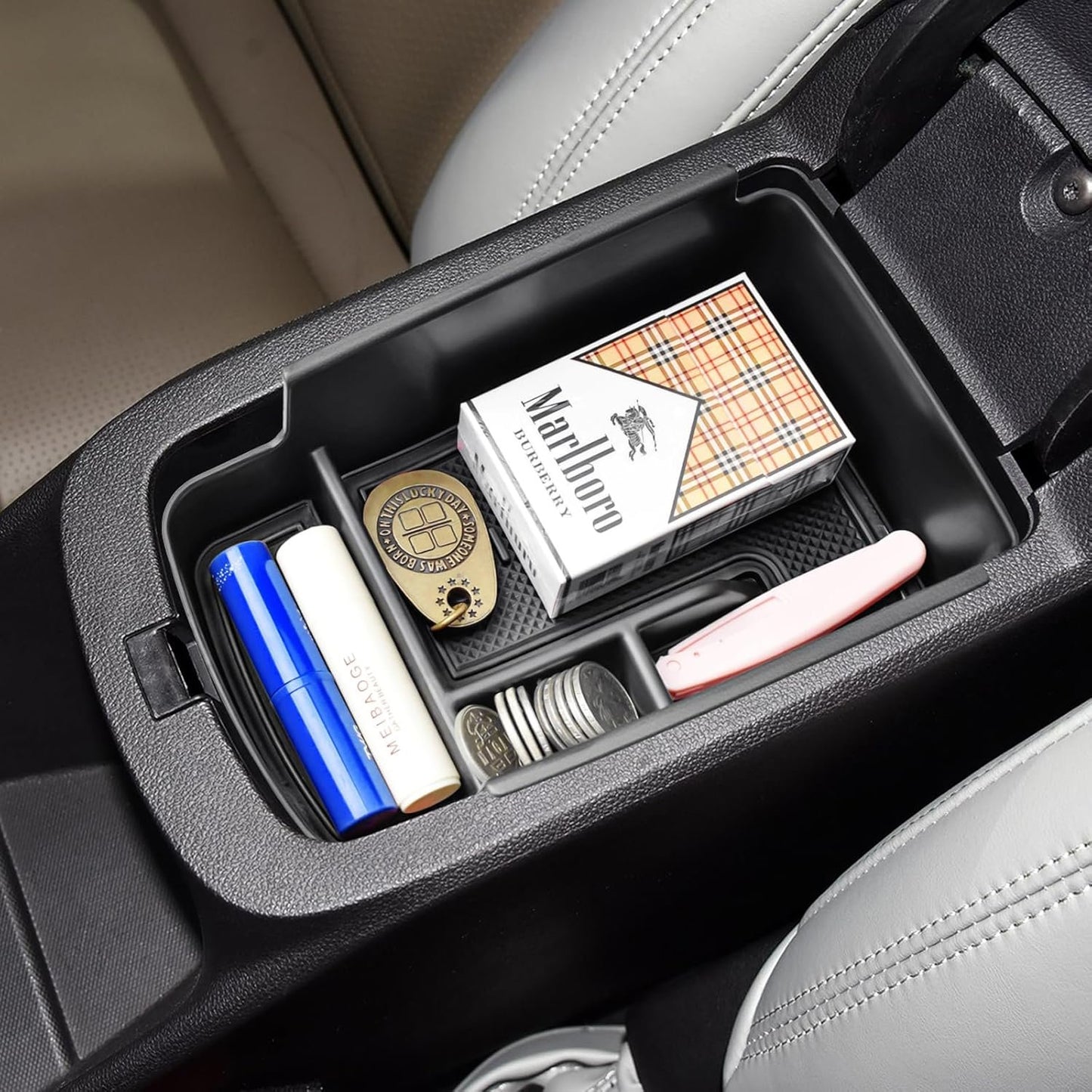 HGWEI Center Console Organizer Tray Compatible with 2024 2025 Chevrolet Trax and 2024 2025 Buick Envista Interior Accessories Insert Armrest Secondary Storage Box Coin Holder, Black