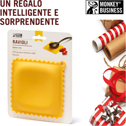 Monkey Business Ravioli Spoon Rest | Kitchen Counter Spoon Rest | Fresh and Cute Kitchen Gadgets | From A Collection of Pasta Shaped Kitchen Gadgets