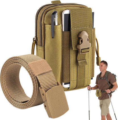 Hiking Fanny Pack, Outdoor Waist Belt Bag, Phone Case Wallet Pouch, Large Capacity Oxford, 6.89x4.72x2.36 inches Belt Gadget Pocket for Smartphone Tools Travel Accessories Gear