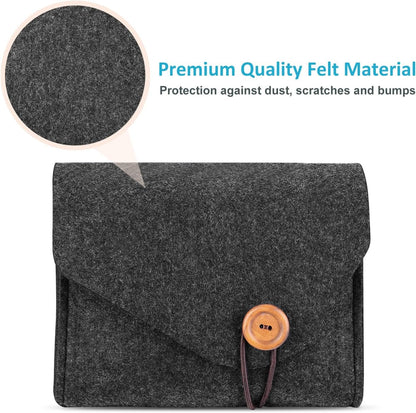ProCase MacBook Power Adapter Case Storage Bag, Felt Portable Electronics Accessories Organizer Pouch for MacBook Pro Air Laptop Power Supply Magic Mouse Charger Cable Hard Drive Power Bankâ€“Black