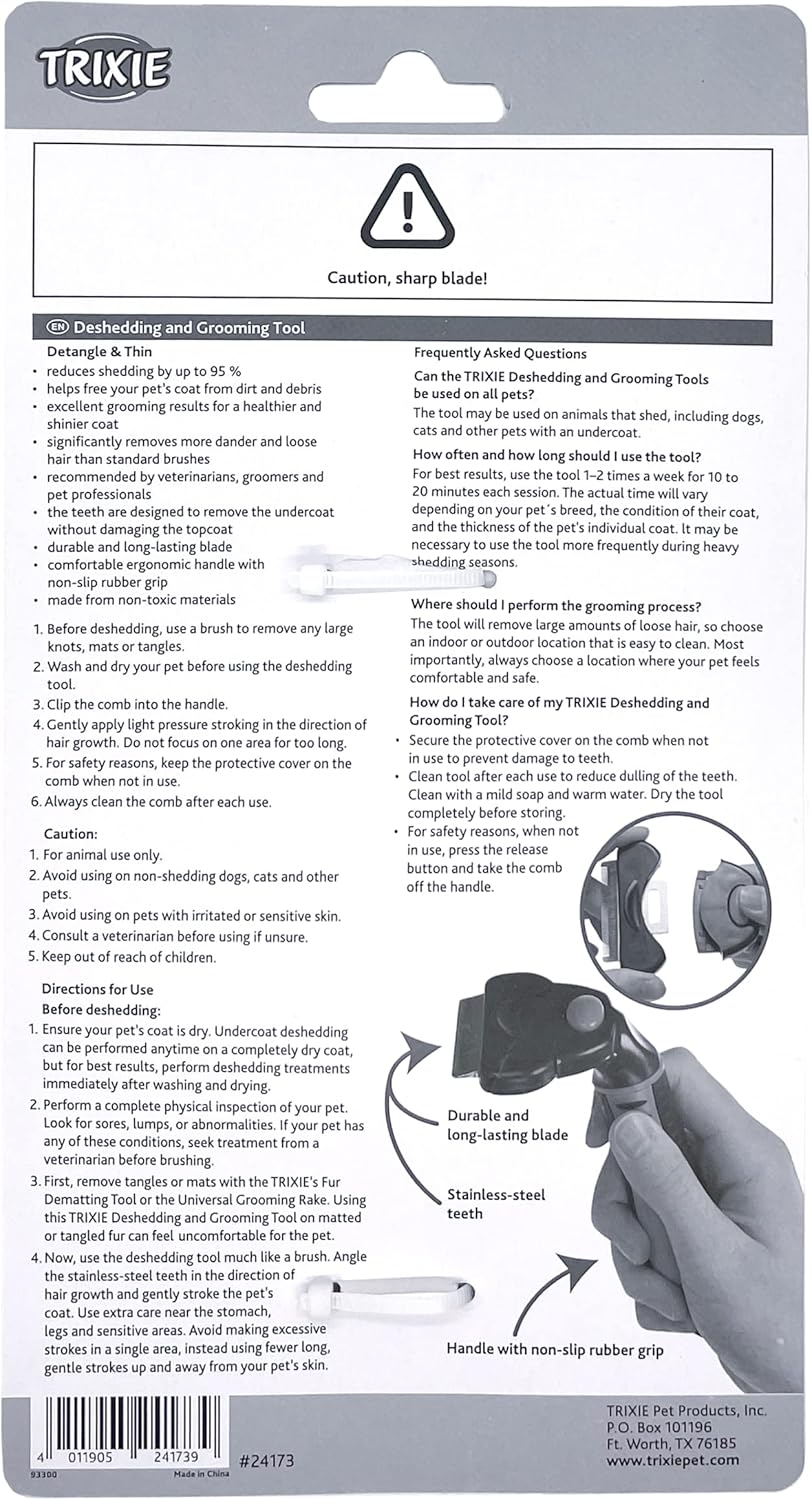 Trixie Pet Deshedding And Grooming Tool for Dogs and Cats