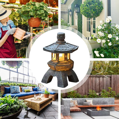 Zen Solar Garden Lamp - Solar Powered Palace Lamp for Path and Garden | Elegant Outdoor Lantern for Patio, Courtyard and Villa Night Decoration with Soft Ambient Lighting