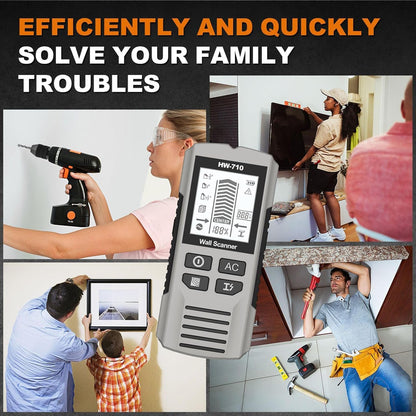 Stud Finder, Handheld Metal Detector, Multifunctional Audio Alert Scanner Tool with LCD Display for Home Renovation Safety and Construction Use, 5.91x2.64x1.18 Inches 1 Piece