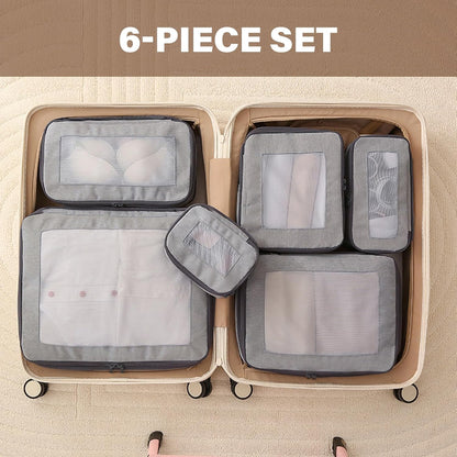 Mumuve 6pcs Travel Packing Cube Set Space Saver Storage Organizer for Efficient Packing Space Saving Storage