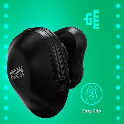 Groom Essentials 3D Rotary Face and Head Shaver for Men, LED Light, Battery-Operated Compact, Cordless Electric Shavers for Men, 3 Floating Heads - Electric Razor, Mens Shaver with Ergonomic Handle