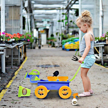 Dimple Kids Gardening Set Tools Wagon Toy 15 Pcs Kids Gardening Tools & Toddler Gardening Set-Sturdy & Durable Kids Wagon-Top Wagon for Kids, Toddler Outdoor Toys, Outdoor Toys for Toddlers 3-5 for Yd