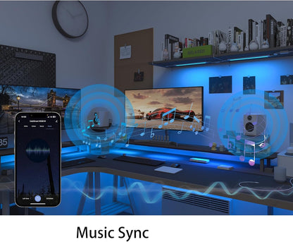 Smart Under Cabinet Lighting Strip Lights White and Multi Color Work With Amazon Alexa Google Home Dimmable for Show Case, TV Back Lights, Kitchen Counter, Book Case, Under Bed (3 Lights Bar kit)