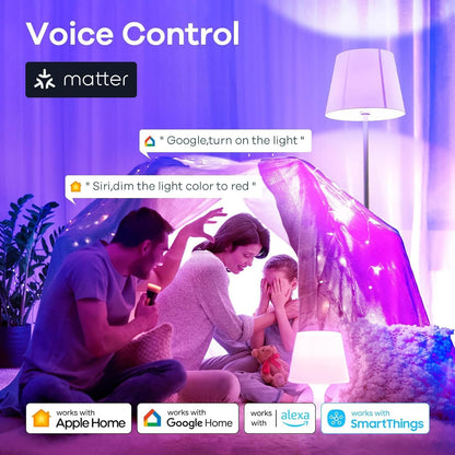 Linkind Matter Smart RGBTW Bulb, E27 Smart Bulb, Smart LED Light Bulbs Screw, 9W, 806lm, Smart Led Bulb with Music Sync,Works with Apple Home/Siri/Google Home/Alexa/SmartThings, 2 Pack