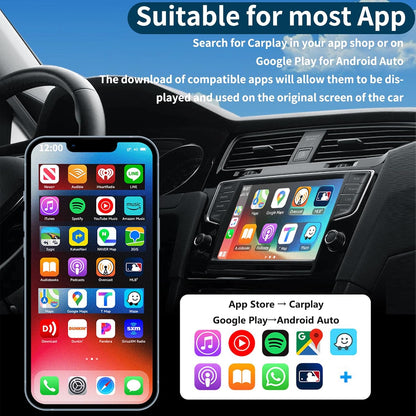 CHEERLINK Wireless Carplay Android Car and Carplay Wireless Adapter, Compatible with iOS 10+ and Android 11.0+, Mini & Stable 5.8GHz WiFi Plug & Play, (USB/Type-C)