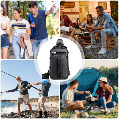 Men's Travel Bag | USB Charging Port | Simple Travel Backpack | Notebook Commute Carrier | Large Capacity Bag | Heavy Duty Business Travel Gear for Travel, Outdoor Activities