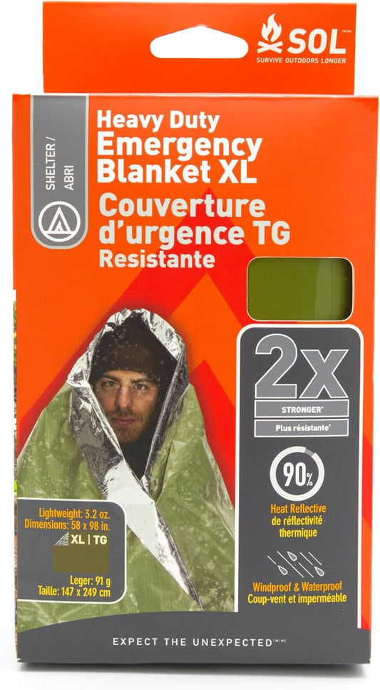 S.O.L. Survive Outdoors Longer 90 Percent Heat Reflective Heavy Duty Emergency Blanket