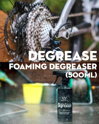 Peaty's Bicycle Cleaning Kit - Wash, Degrease & Lubricate - Essentials For Bike Maintenance & Care - Biodegradable Foaming Cleaner, Drivetrain Degreaser & Chain Lubricant - Carbon MTB Road E-Bike Safe