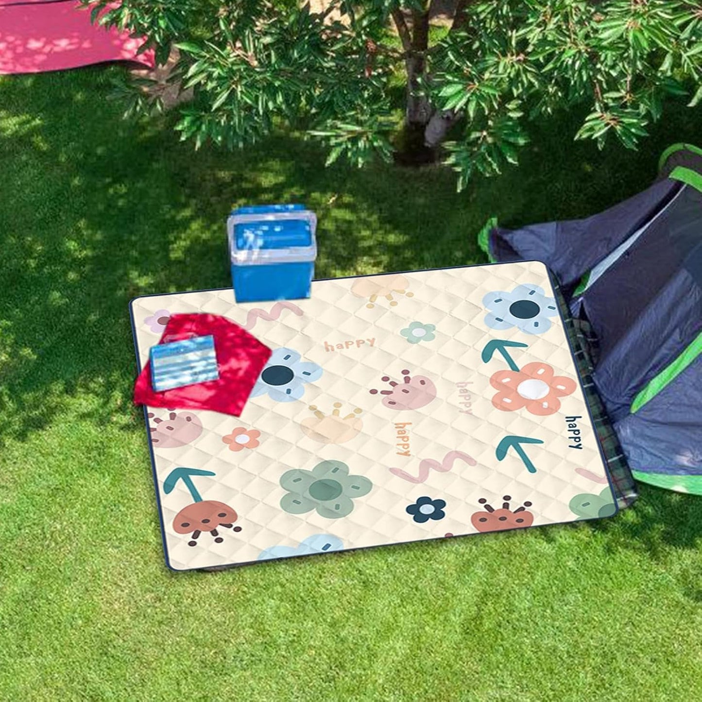 Outdoor Picnic Blanket, Camping Ground Cover, 78.74x78.74 inches Sandproof Beach Mat Large Lightweight, Travel Hiking Gear for Backpacking, Climbing, Adventures, Family, Friends