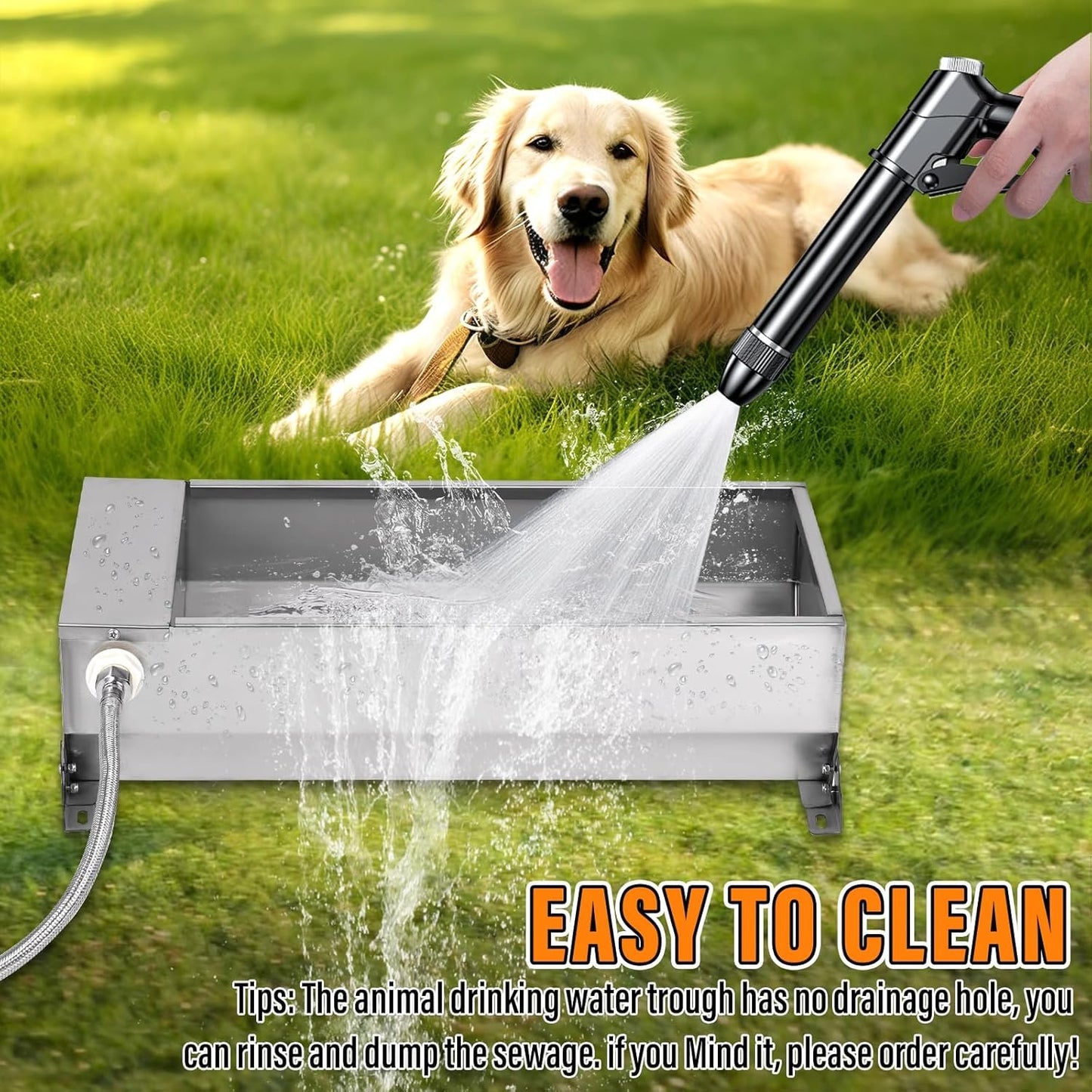 PAULOZYN Portable Livestock Automatic Waterer, Heavy-Duty Large Capacity Automatic Livestock Waterer, 7.5L, Suitable for Horse, Goat, Pig, Dog, Sheep