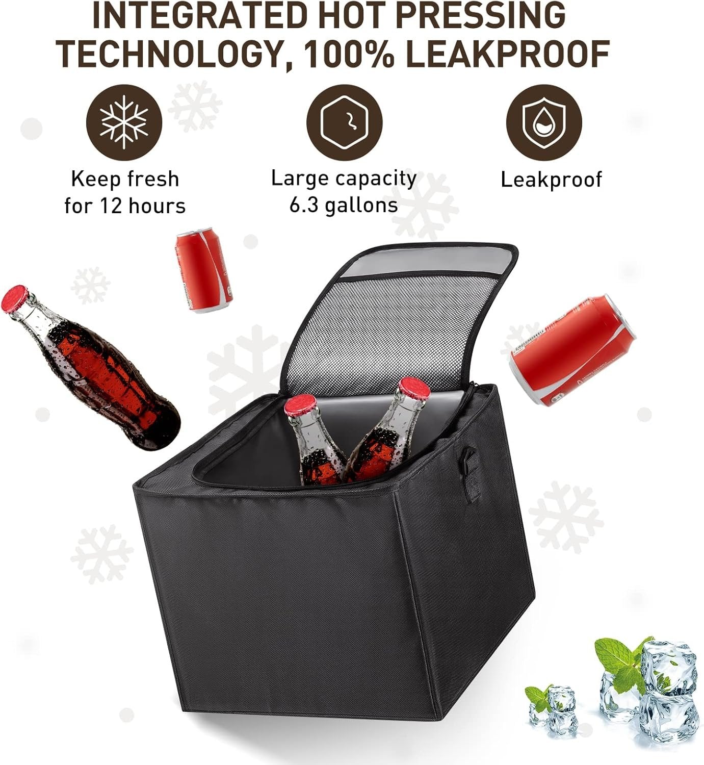 HIRALIY 4 in 1 Car Trunk Storage Organizer, Multi Compartment Collapsible Trunk Storage Box with Leakproof Insulated Bag for Car Truck SUV