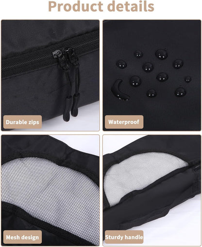8 Pieces Space Saving Suitcase Organizer, Packing Cubes, Travel Travel Suitcase Organizer, Black