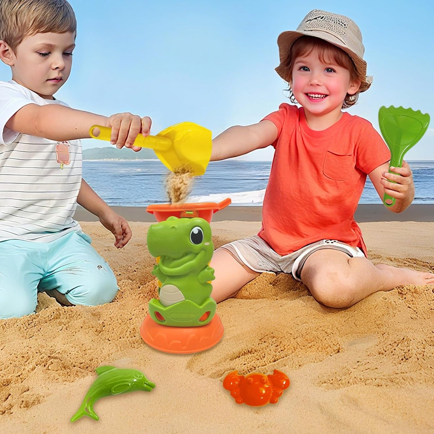 Iouyjiu Sandbox Play Game, Outdoor Water Park Toys, Pool Party Sand Toys with Sturdy and Safe Materials for Outdoor Activities and Exploration in Toddler, 1 Set