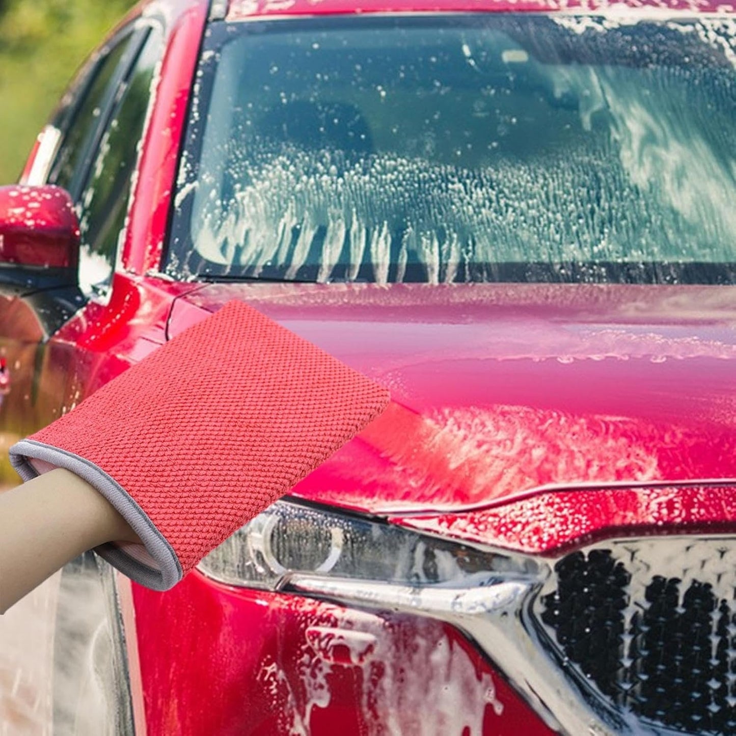 Iouyjiu Clay Bar Mitt, Car Detailing Gloves, Soft & Absorbent Cleaning Mitt, Scratch-Away Design, Effective Paint Contaminant Removal, Ideal For Auto Detailing, Microfiber Material, 8.66x5.51x0.79in