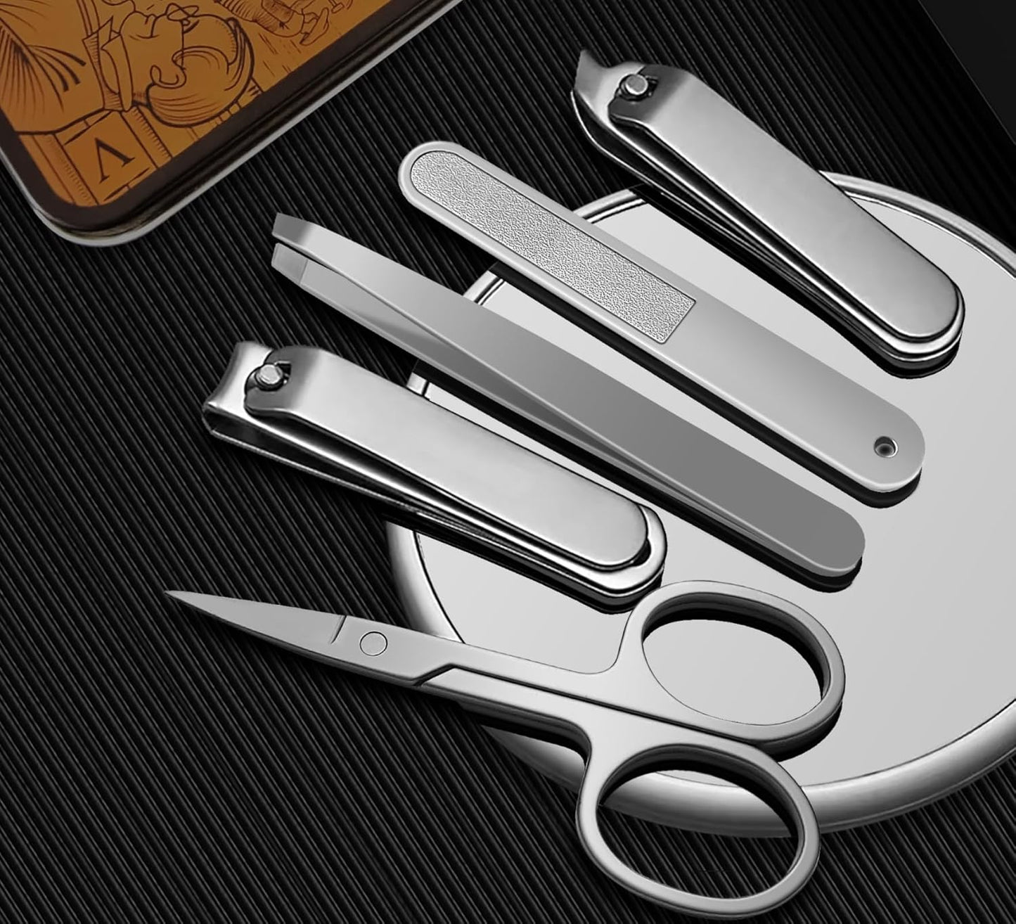 "konovo 5 Pieces Nail Clipper Set Konovo Stainless Steel Manicure Kit Travel Nail Care Kit Nail Clippers for Men Toenail Clippers or Nail Clippers Nail Clippers for Nail Clippers