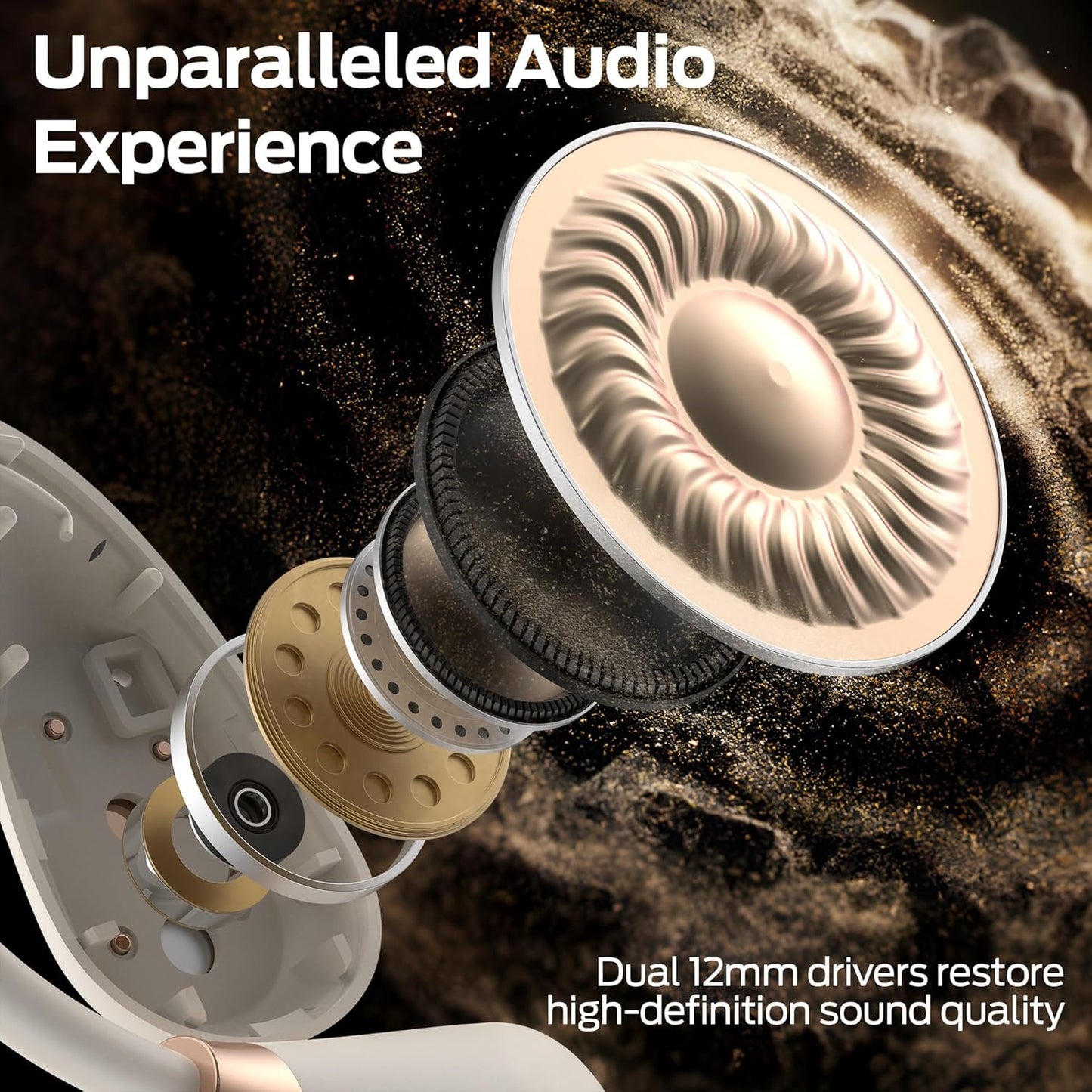 Monster Open Ear AC210 Ear Buds, Bluetooth 5.4 Earphones Stereo Sound, Wireless Headphones 30 Hours Playback, Type-C Charging, HD Clear Calls, Touch Control, IPX5 Waterproof Open Ear Earbuds,White