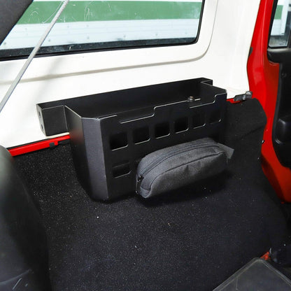 Rear Molle Panel Trunk Side Cargo Rack Shelf Organizer Storage Tray Basket Metal Cargo Holder for Jeep Wrangler TJ JK JL