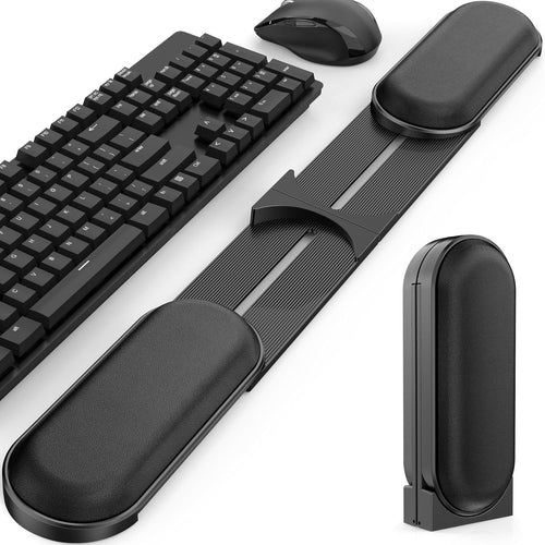 AboveTEK Keyboard Wrist Rest – Adjustable Angle & Length, Foldable Ergonomic Memory Foam Support for Computer, Laptop & Gaming – Non-Slip, Relieves Wrist & Elbow Pain for Typing & Mouse Use
