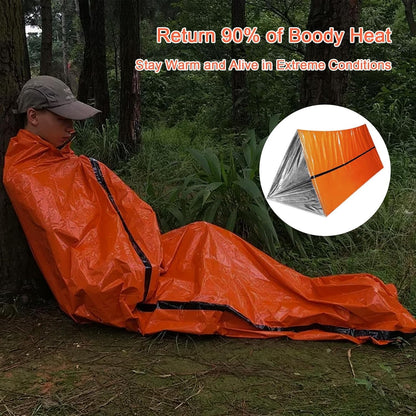 YYTECH Emergency Sleeping Bag, Rescue Blanket, Rescue Film, Gold, 210 x 160 cm, Survival Sleeping Bag, Bivouac Bag, Waterproof, Portable Emergency Blanket, Cold Protection, Rescue Tent for Camping,