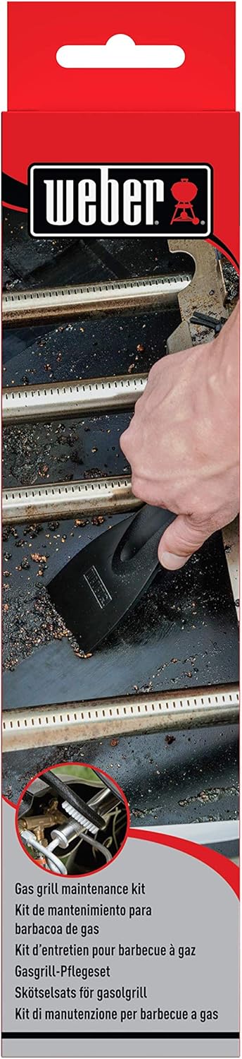 Weber Gas Barbecue Maintenance Kit - Cookbox Scraper and Flexible Brush BBQ Grill Cleaning Kit for Removing Tough Grease