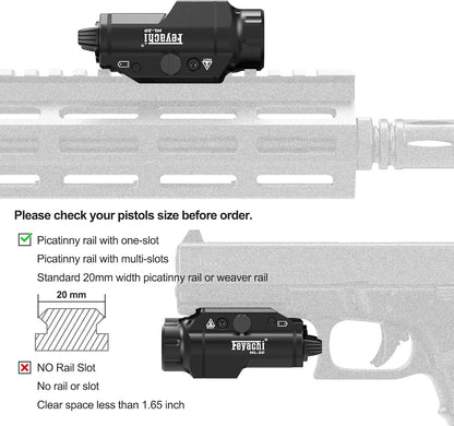 Feyachi HL-20 Compact Tactical Handgun Weapon Light 400Lumen Flashlight for Airsoft Handgun Pistol
