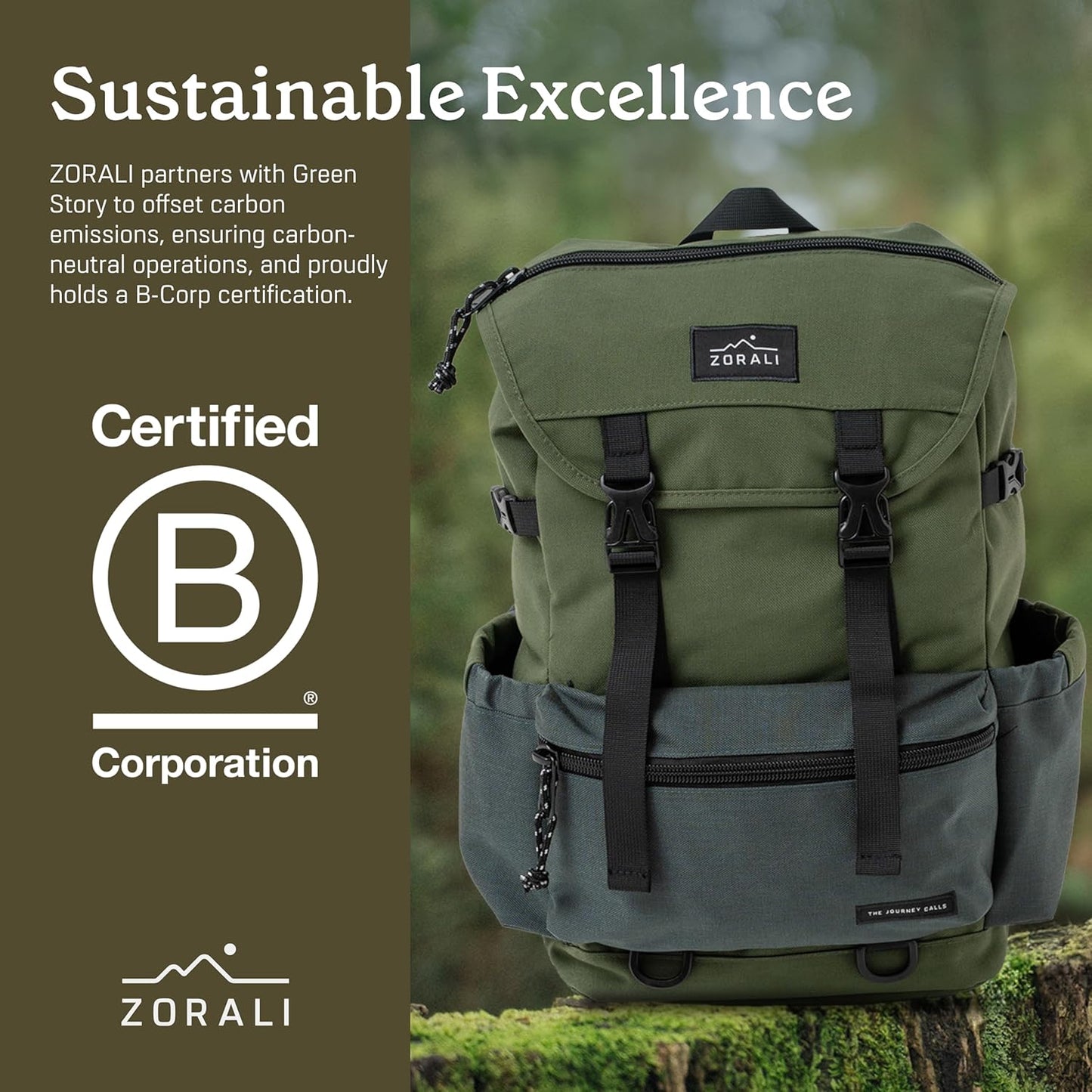 ZORALI Escapade Travel Backpack 30L – Durable Carry On Backpack for Men & Women, Sustainably Designed Hiking Backpack, Waterproof Outdoor Sports Rucksack & Casual Daypack – Travel Essentials